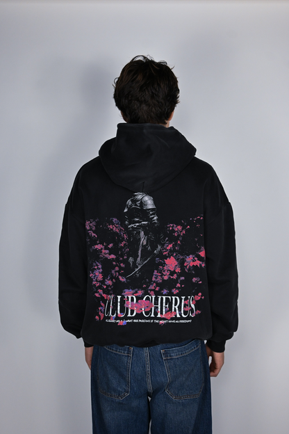 GARDEN WARRIOR OVERSIZED HOODIE - MUTED BLACK